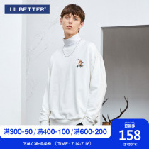 Lilbetter round neck sweater mens fashion brand lazy wind 2021 autumn new jacket port wind plus velvet top