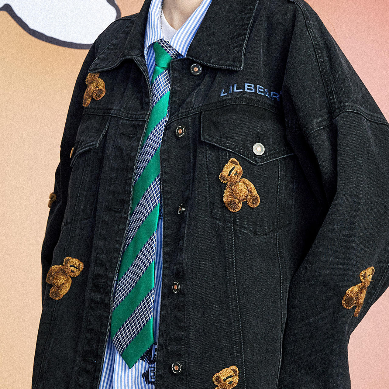 lilbear小熊牛仔夹克男潮ins秋冬工装牛仔外套新款韩版男士上衣lb