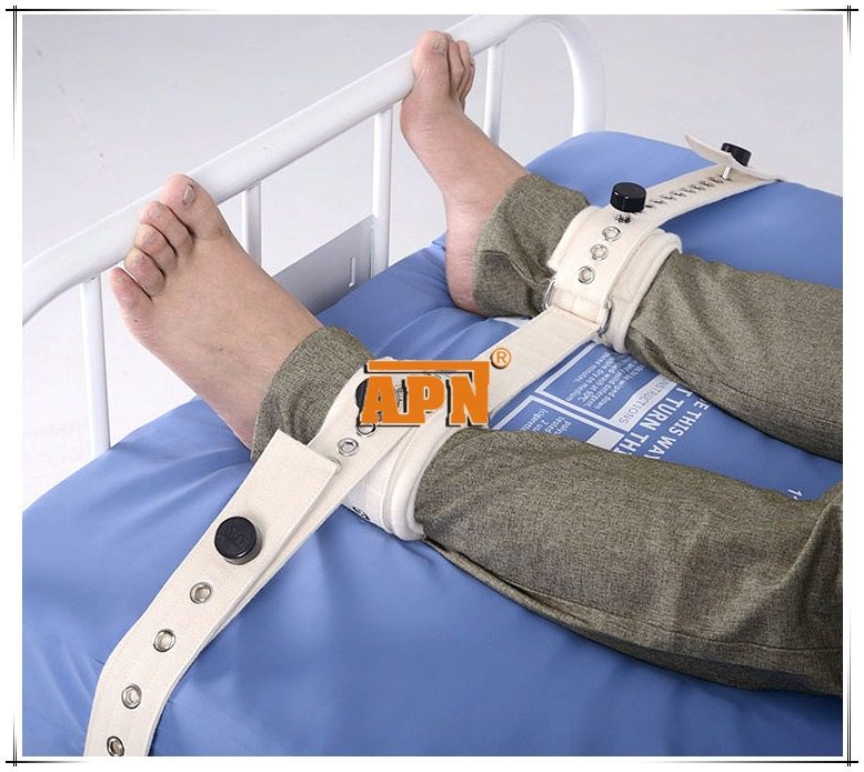 Bed patient restraint with detoxification tied with mental madness