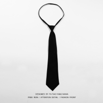 Clockwork Lazy Zipper Dark Black Tie