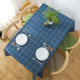 ຜ້າຝ້າຍ imitation ແລະ linen fabric pvc plaid tablecloth waterproof, oil-proof, anti-scalding, non-wash tablecloth, coffee tablecloth, internet celebrity ins style