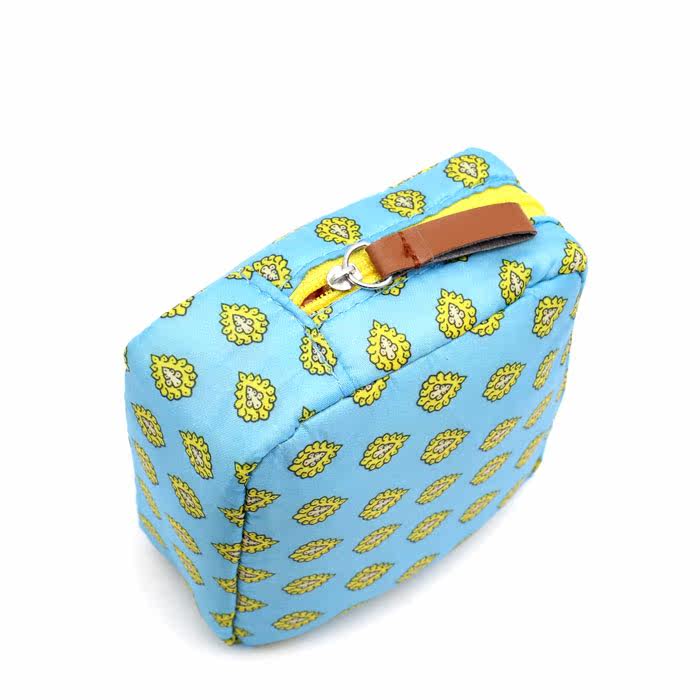 日杂附录 韩式方形蓝色可爱拉链卫生棉包 收纳包 零钱包 b1550 - 中国
