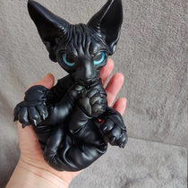 (foreign spot has been sold) Small number Svenx black cat No Mao cat foreign artist hands OOAK