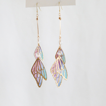 Original Phnom Penh hollow gradient cloth wings butterfly earrings ear clip dream fairy fairy fairy ancient wind ear ornaments