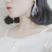 Summer breeze through the ear of the ear 925 silver ear hook with zircon pearl hand for fairy gas earrings ear clip earrings