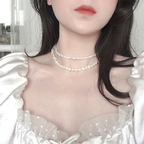 925 Silver Baroque Freshwater Special-shaped Pearl Necklace Collar choker Broken Silver Joker Broken Classic choker
