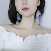 Original elf yarn wings feather tassel Bohemia ear hanging earrings earrings earrings earrings earless hole fairy fairy holiday style