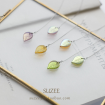 The court of the word leaves the hand for multicolor color AB Fiction Imported Glazed Blade Beads Pendant Ear pendant earrings