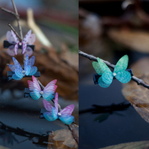 Mini butterfly hair clip cute and small hair accessories hair clip double layer thin yarn butterfly colored hair clip 3 cm