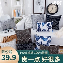 Modern simple Nordic style American cotton canvas cushion cover with core pillow Waist pillow Large sofa back cushion