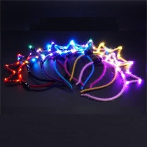 Annual meeting Decorative Adult Head Stirrup Crown Head Decorated Hair Stirrup Concert Sparkling Stick Hairpin Gold Silk Rabbit Ears Headwear Lamp