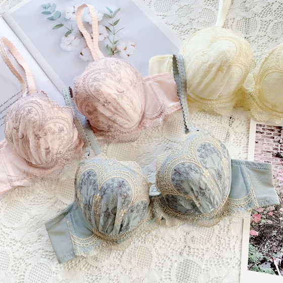 Japanese elegant embroidery girl fresh disc chest steel ring gathered thin cup big breast women's bra GHI cup
Japanese elegant embroidery girl fresh disc chest steel ring gathered thin cup big breast women's bra GHI cup