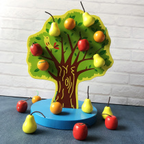Montessori childrens toy Magnetic apple Christmas tree Learning to count Apple baby early education puzzle Montessori teaching aids