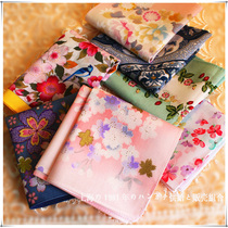 Handkerchief Japanese style and wind cherry blossom with lady full cotton handkerchief pure cotton wipe sweat absorbent handkerchief small square towel