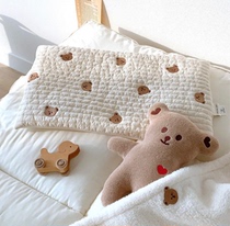 South Korea DOTTODOT newborn double-sided pillow 100 cotton embroidery baby breathable anti-mite machine wash