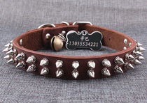 ) Bull Skin Tingen Collar Protection Neck Dog Collar Anti-Pinch Rack Neck Leather leather rivet Item Circle Spike Nail sleeve