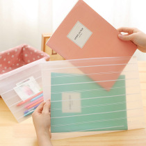 Elegant transparent file bag File File kit A4 pull side storage bag environmental protection transparent frosted file bag