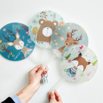 Children cartoon plastic PP fan mini small fan cool fan in hand fan with long handle handheld fan summer gift