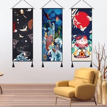 Day style and style and cloth art decoration painting hanging cloth Cat Hanging Blanket Restaurant Hung Painting Residence Wine House Background Wall Mural Hanging Banner