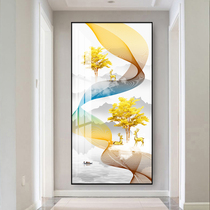 Golden porch entrance decoration painting light luxury modern hotel attic aisle wall painting entrance corridor atmospheric hanging painting