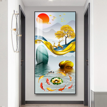 Home entrance decorative painting vertical 2021 living room corridor aisle wall painting modern simple fantasy crystal porcelain hanging painting