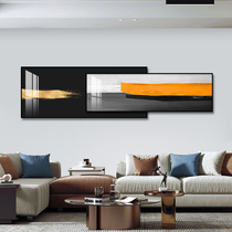 Modern simple living room decoration painting atmospheric black and white gray sofa background wall superimposed abstract light luxury master bedroom hanging painting