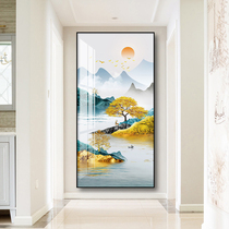 Light luxury entrance to the household entrance decorative painting landscape painting vertical corridor aisle wall painting modern simple fantasy hanging painting