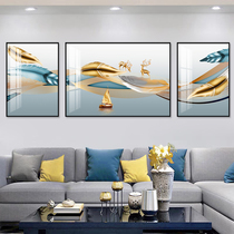 Meaning good living room decoration painting feather hanging painting modern simple style triptoenical atmospheric sofa background wall mural