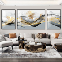 Modern minimalist living room decorative painting abstract lines sofa background wall painting bedroom wall high-end triptych hanging painting