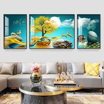 Modern simple living room decorative painting elk relative atmospheric sofa background wall hanging painting light luxury high-grade crystal porcelain mural