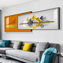 Modern simple living room decoration painting Atmospheric horizontal version of the sofa background wall painting landscape superimposed Crystal porcelain hanging painting