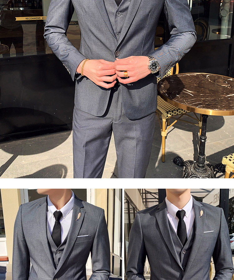 男士英伦绅士西装三件套韩版西服套装三件套305a/xy03/200