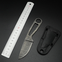 Outdoor portable knife Tactical military special battle small straight knife Portable fruit knife Field survival saber self-defense knife