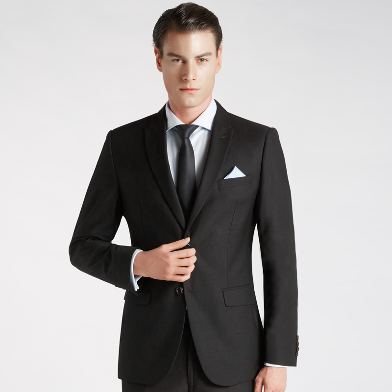 西服套装男士职业西装商务休闲修身正装结婚礼服工作服黑色四季
