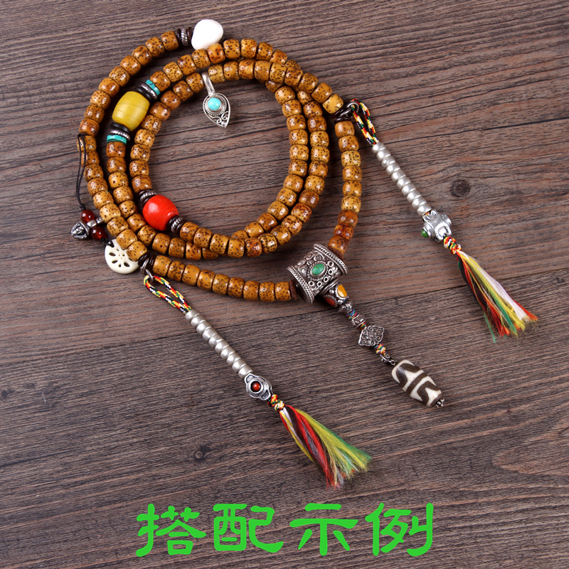 藏式三七银祥云挂环佛珠配件计数器diy金刚星月菩提子配饰大小号