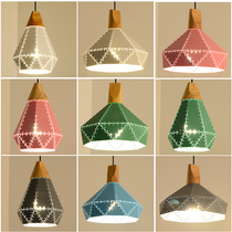 Macaron chandeliers Nordic industrial wind lamps creative personality modern restaurant three-head simple childrens bar lamps