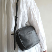 KONGLONGMOGU designer new vegetable tanned cowhide women's simple niche wash shoulder satchel