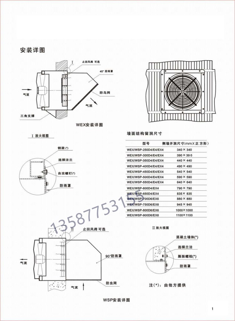 墙式轴流风机安装图集图片