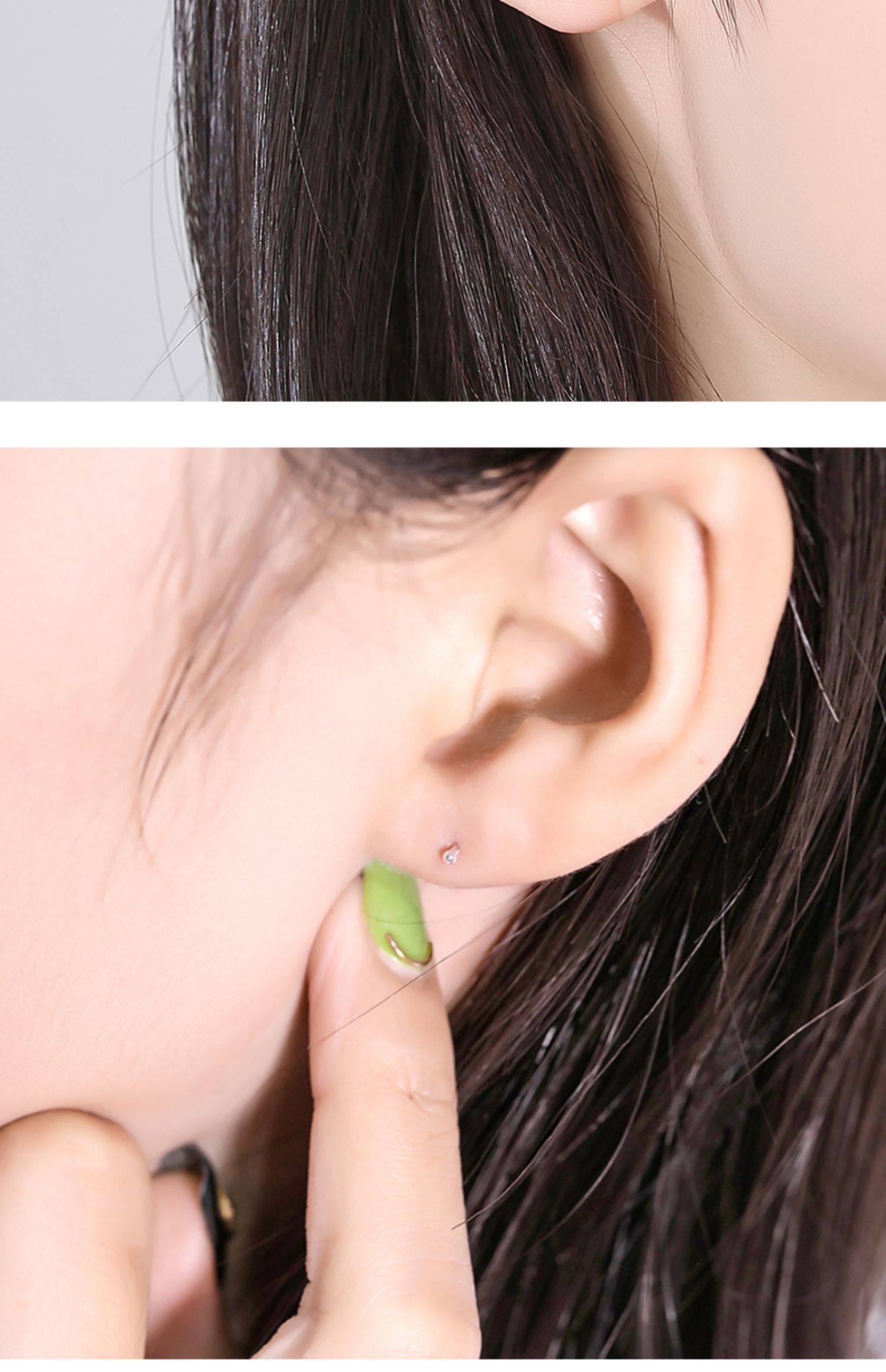 999纯银耳钉女耳棒睡觉免摘耳棍男养耳洞防堵银针耳环耳针925耳饰