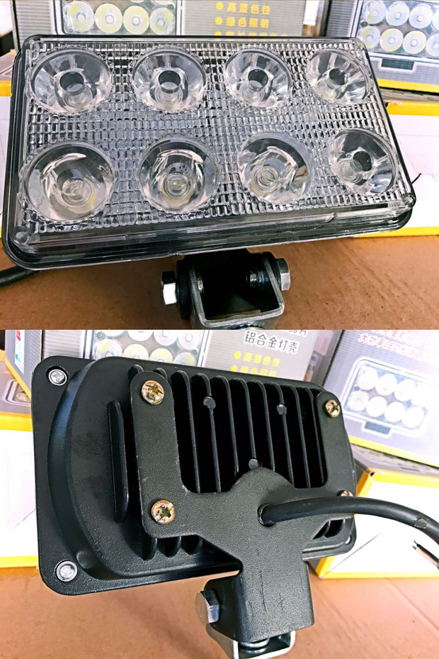 收割机拖拉机led4寸8珠改装远近光灯12v24伏通用超亮汽车工程机械