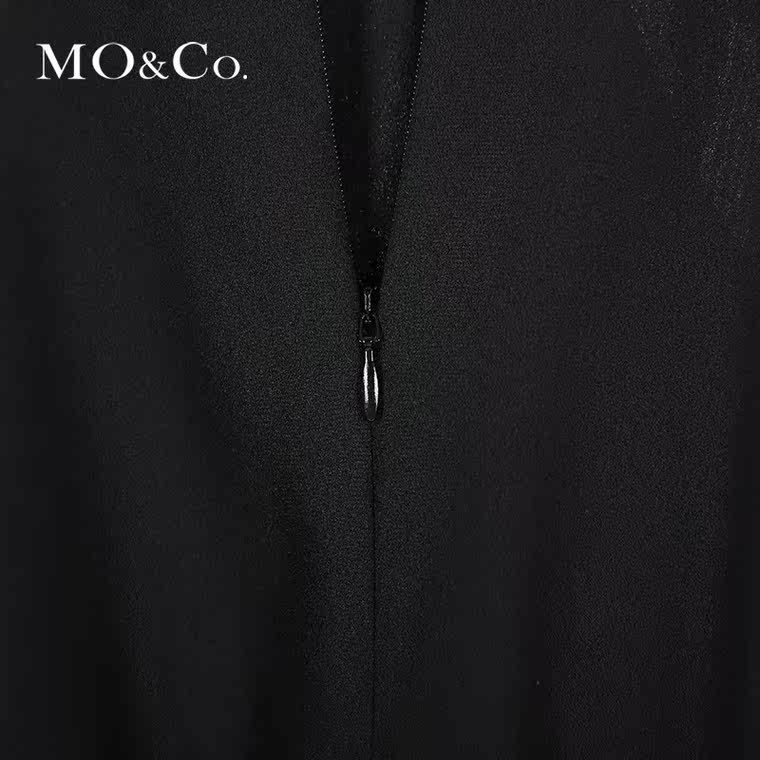 MO&Co.连体裤休闲裤顺风褶交叉肩带橡皮筋长裤MA152CAS09 moco