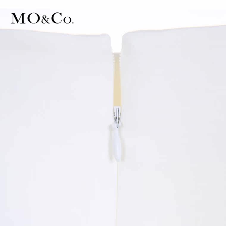 MO&Co.女裙夏修身显瘦欧美A型半身裙黑白灰简约MA152SKT65moco