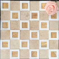 Stone mosaic wall stickers background wall Sinai Pearl Wood yellow living room logo toilet marble shower room