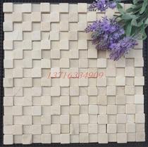 Natural stone mosaic cultural stone marble Egyptian beige 3d three-dimensional background wall stickers bathroom toilet