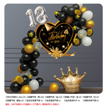Net Red birthday decoration scene layout red diy black gold balloon party photo ins Wind background wall package