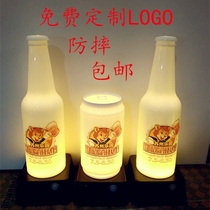 Table light led charging bar table lamp Creative luminous wine bottle Pop Can Shine Decorative Candle Holder PRINT LOGO