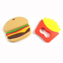Food grade silica gel anti-eat hand tooth gum baby grinders can be boiled with water cooking toy fries burger tooth gum