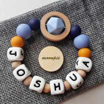 Customize the lettering baby tooth gum baby can nibble the grindle solid tooth appeasement pacifier bites to bite the rattle toy gift