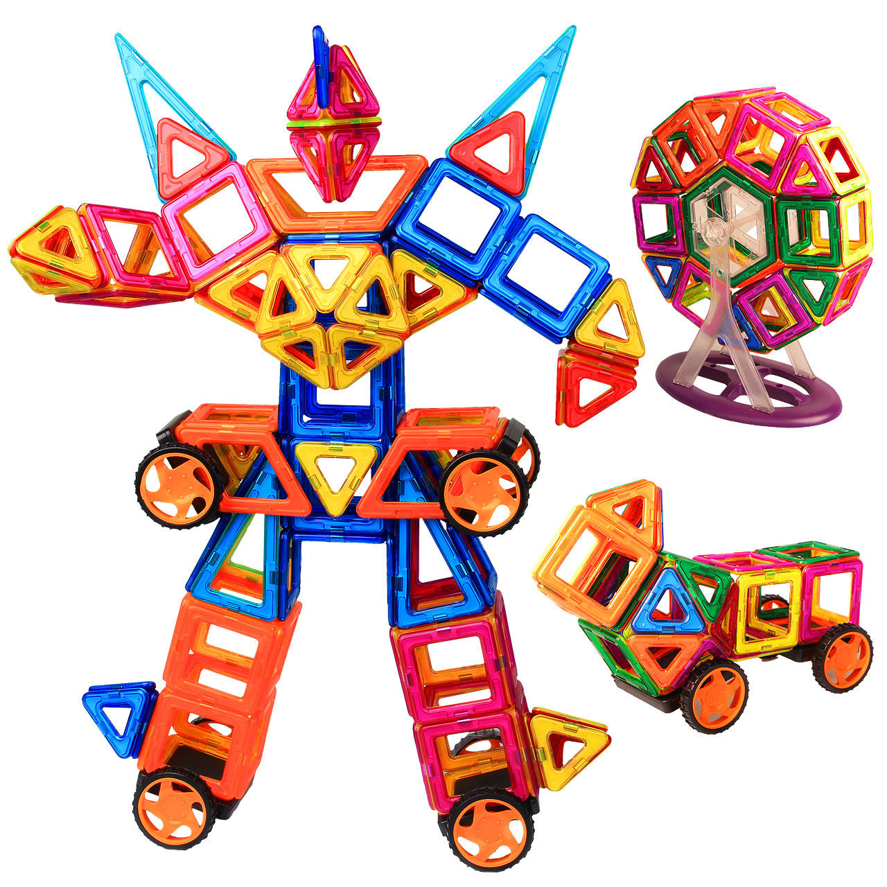 磁力片积木百变提拉磁性积木磁铁拼装建构片儿童益智玩具