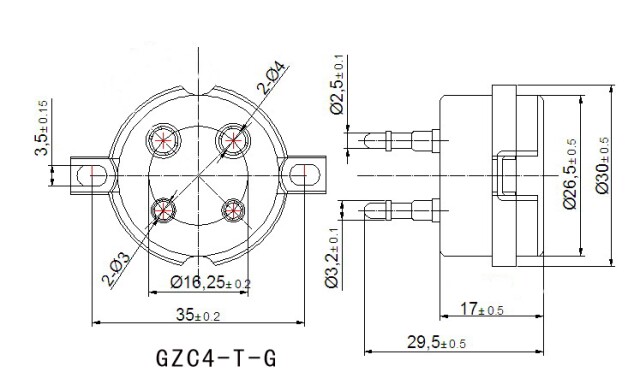 特制95精刚瓷仿cmc4脚电子管管座镀金黄铜脚101d/300b/2a3用现货_双氙